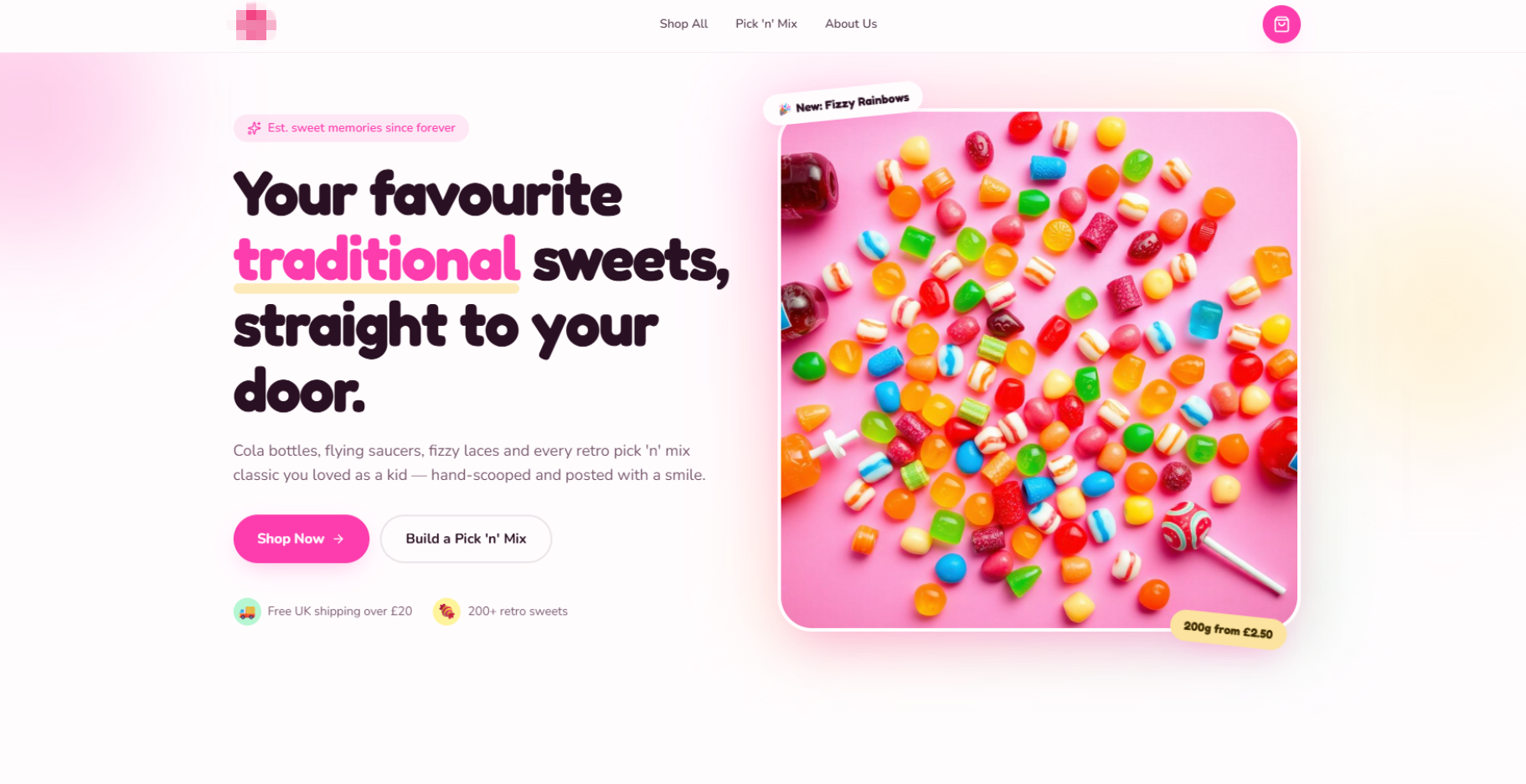 Confectionery & Sweets Shop website preview