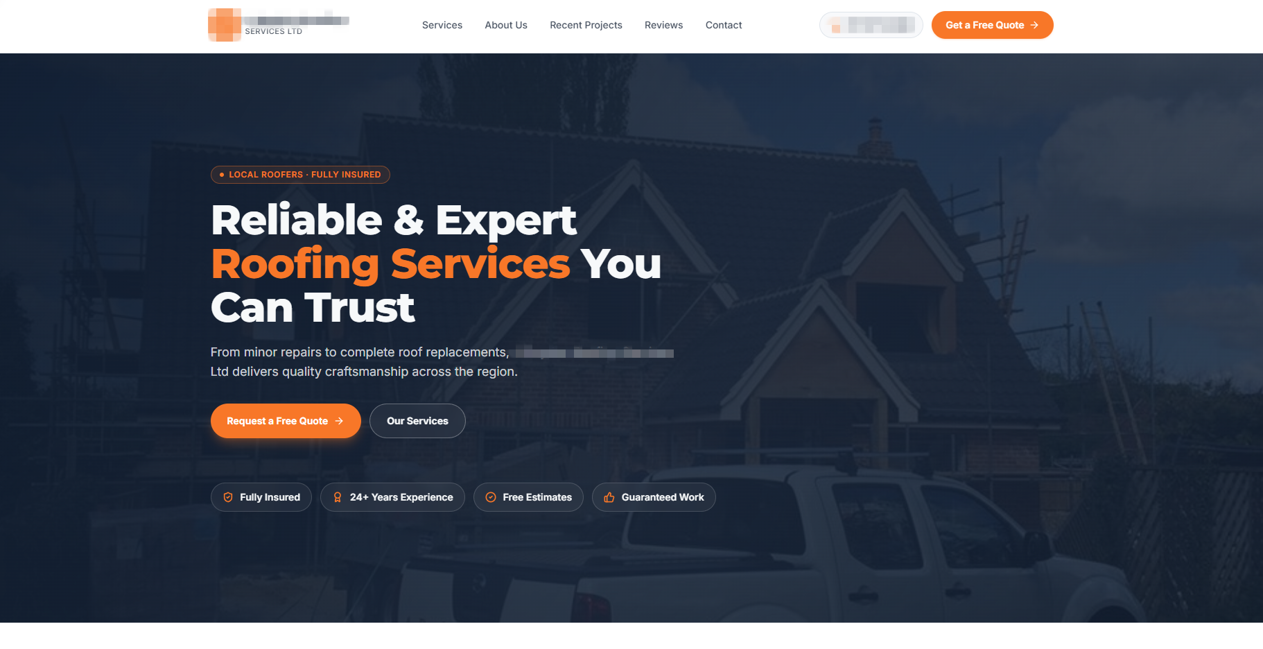 Roofing Services Website website preview